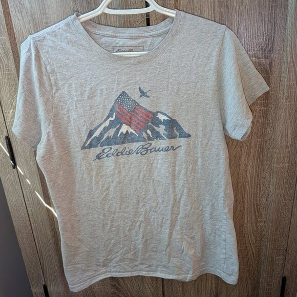 *3 FOR $9* Eddie Bauer Graphic Logo Mountain American Flag Tee Top T-shirt Shirt - Picture 1 of 2